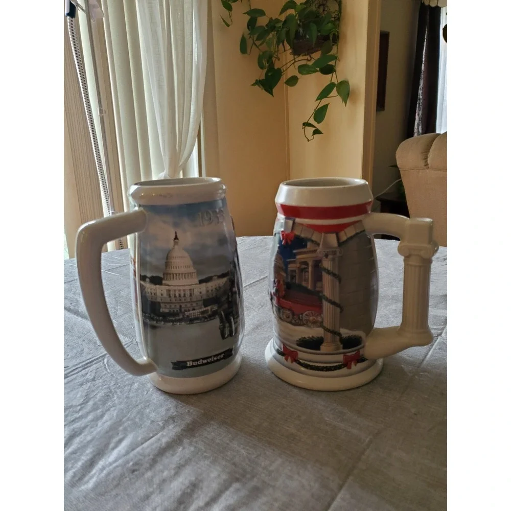 2001 & 2008 Anheuser Busch Budweiser Holiday Steins lot of 2 Washington DC Excel